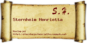 Sternheim Henrietta névjegykártya